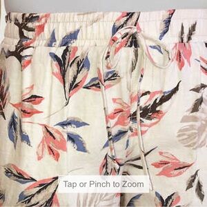 Linen Blend Patterned Pants